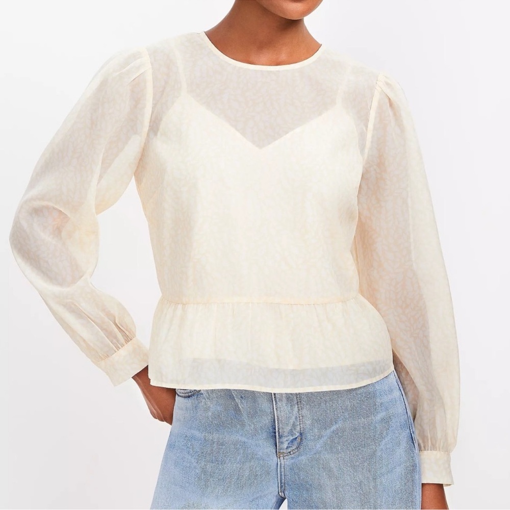 LOFT Sheer Peplum Blouse